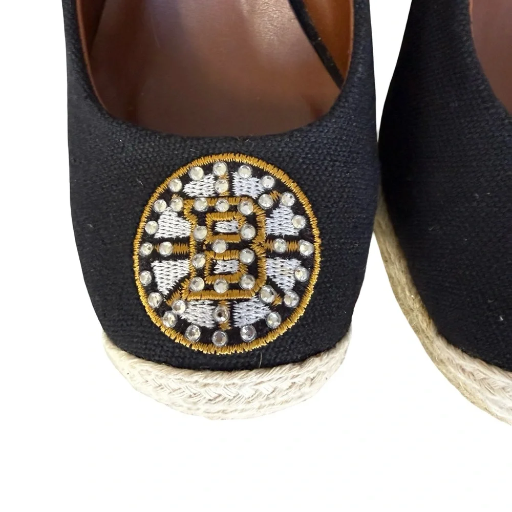 Cuce officially licensed NHL Boston Bruins ‘The Groupie Sandal’ wedges Size 7